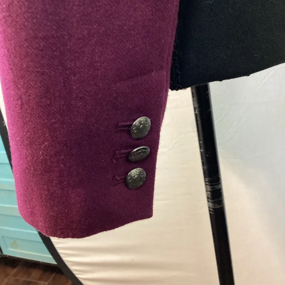 SOLD! Banana Republic Double Breasted Plum Wool Blend Military Jacket - Picture 9 of 13